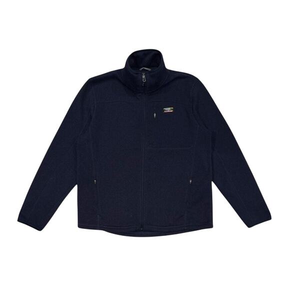 ★ L.L. Bean Navy Blue Full-Zip Fleece Jacket w/ High Collar ★ - Picture 1 of 7